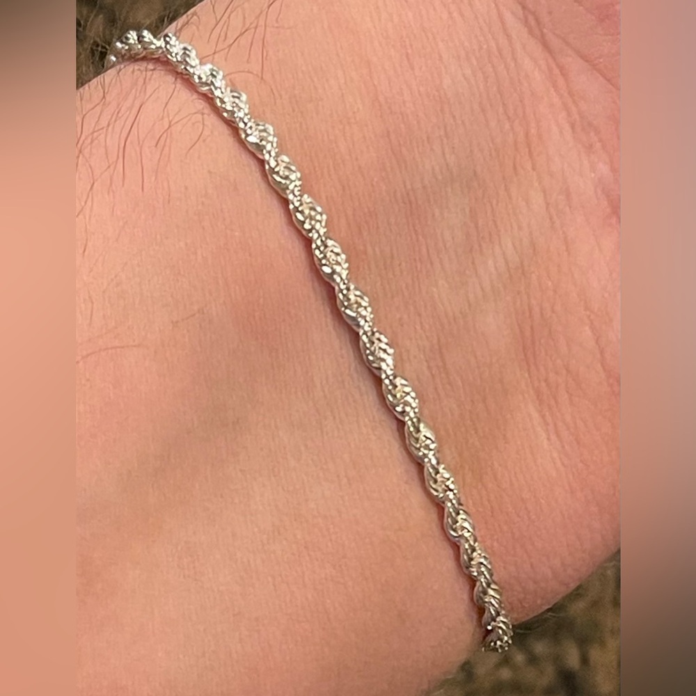 COPY -Sterling Silver men’s rope chain bracelet